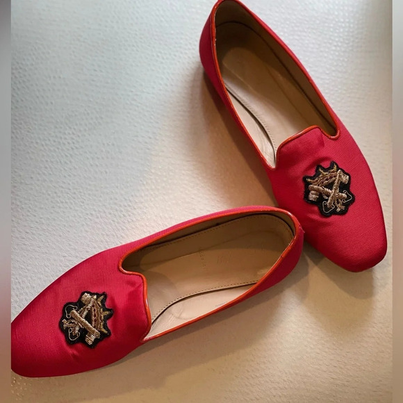 Red Smoking Slippers with Appliqué J. crew - Picture 2 of 5